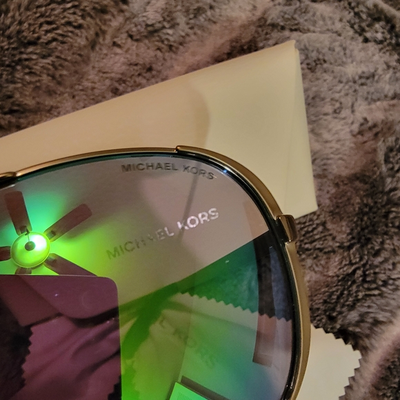 Michael Kors Aviator Sunglasses with Green Lenses - Picture 2 of 7